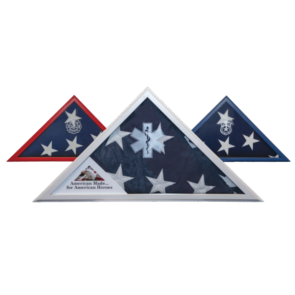 First Responder Flag case Made in USA. EMS White, Police Blue and Firefighter Red