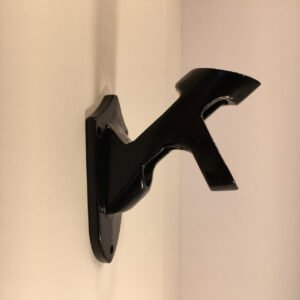 Side View #1. Black Cast Aluminum 2 position Flag Pole Bracket Made in U.S.A.