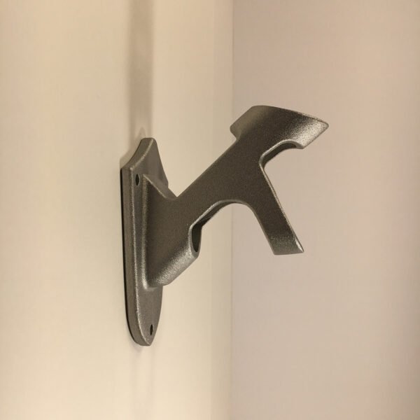 Side View #1. Silver Cast Aluminum 2 position flag pole Bracket Made in U.S.A.