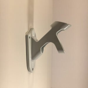 Side View #1. White Cast Aluminum 2 position flag pole Bracket Made in U.S.A.