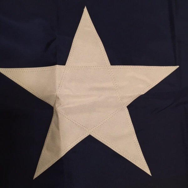 Texas Flag-Close up of applique Lone Star on flag Made in USA