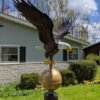 Natural Painted Eagle with globe made in USA