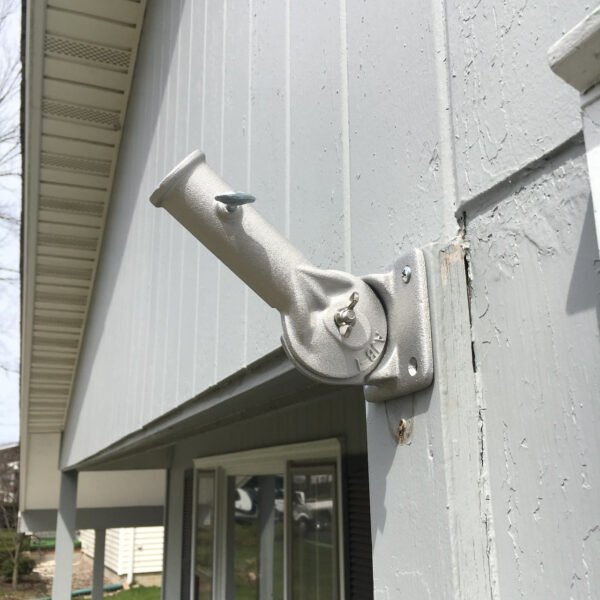 Silver Adjustable Bracket-left side on house-Made in USA