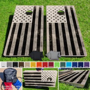 2'x4' Americana Distressed Wood Regulation Wooden Cornhole Set Made in USA