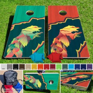 2'x4' Mountain Bear Regulation Wooden Cornhole Set Made in USA