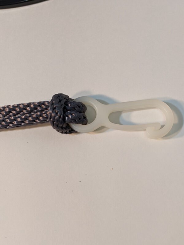 5/16" Silver Braided Polyester Halyard shown with 2-3/4" Cast Nylon Snap (snap sold separately) Made in USA