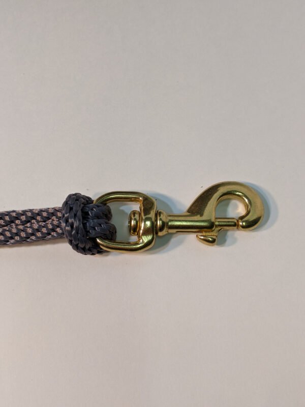 5/16" Silver Braided Polyester Halyard shown with 3" Cast Brass Snap (snap sold separately) Made in USA