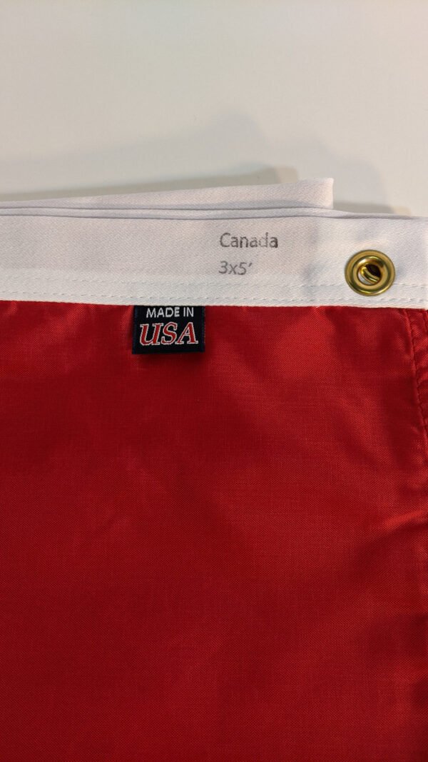 Canada Flag with heavy white heading and brass grommets Made in USA