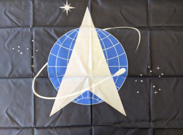 Close up of the Space Force Logo made in USA