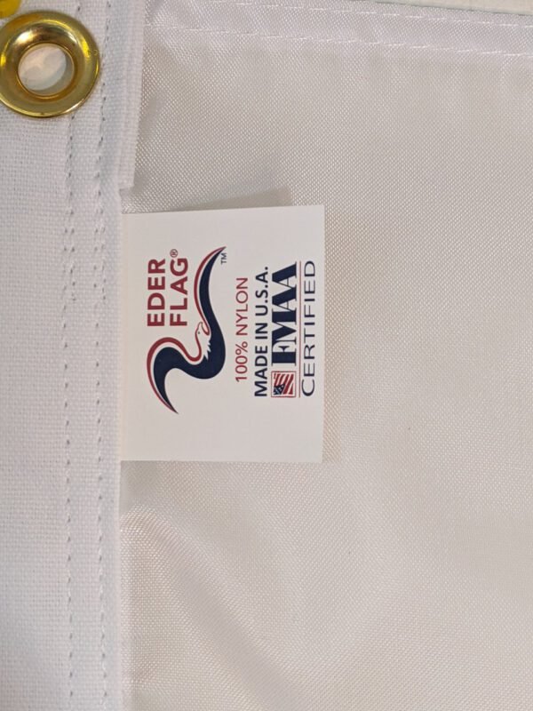 Official Flag of Poland showing brass grommets and heavy duty white heading Made in USA