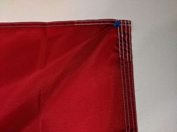 Italian flag with reinforced stitching on on fly end corners with 4 rows of fly end stitching Made in USA