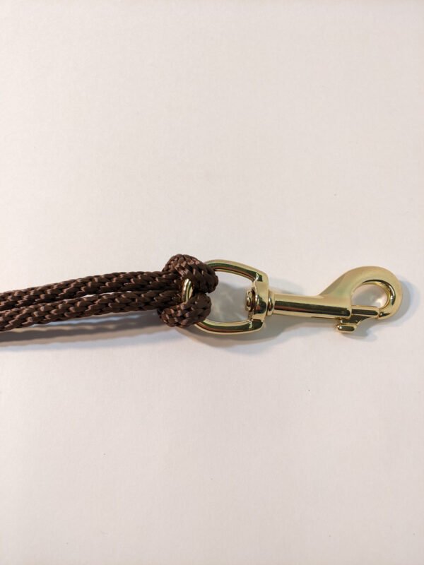 5/16" Bronze Braided Polyester Halyard shown with 3.5" Bright Brass Plated Snap (snap sold separately) Made in USA
