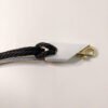 5/16" Black Braided Polyester Halyard shown with 3.5" Bright Brass Plated Snap and white snap cover (brass snap and snap cover sold separately) Made in USA