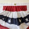 18"x36" Cotton Pleated Fan with stars up close. made in the usa