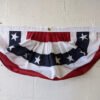 18"x36" Cotton Pleated Fan with stars. made in the usa