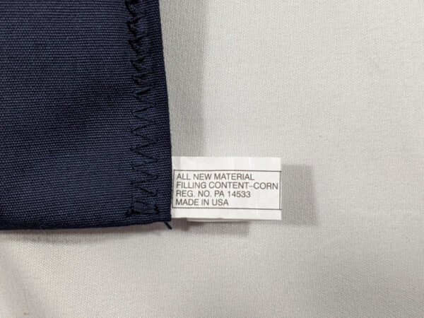 Tag on bag showing made in USA. Cornhole set.