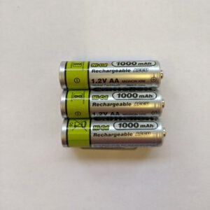 Set of (3) AA Solar Rechargeable batteries. 1.2V NiCd 1000 mAh