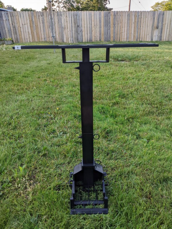 cornhole caddy without drinks or bags front view.