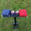Cornhole Caddy with drinks and bags