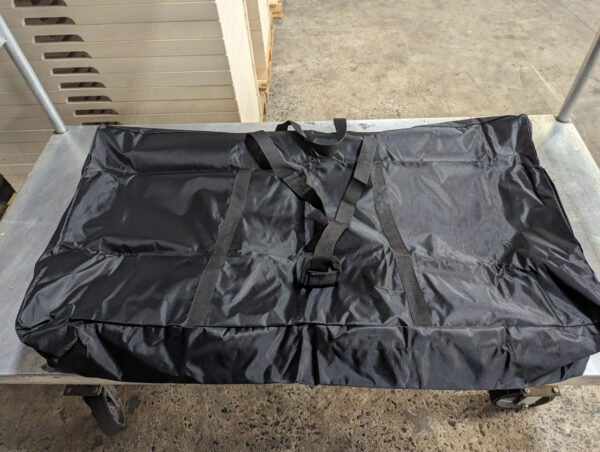 packed and ready to go cornhole set in heavy duty cornhole carrying bag. Made in USA