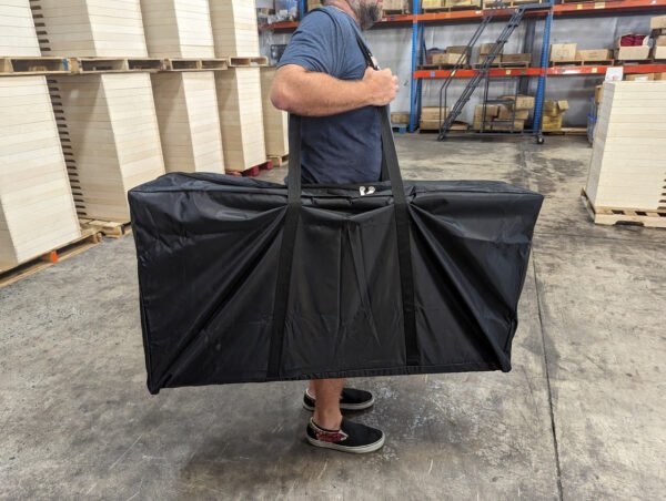 Ready to go! Cornhole set packed in the heavy duty carry bag. Made in USA