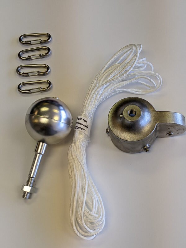 Hardware package included with Flyin Glory 2.75" rope flagpole Made in USA