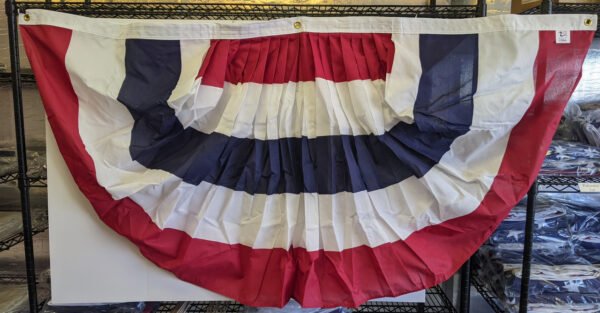 6' wide by 3' tall Cotton Pleated Fan Made in USA