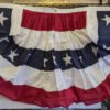 6' wide by 3' tall Cotton Pleated fan with stars Made in USA