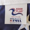 Made in USA tag on the 20"x8' Pulldown patriotic banner