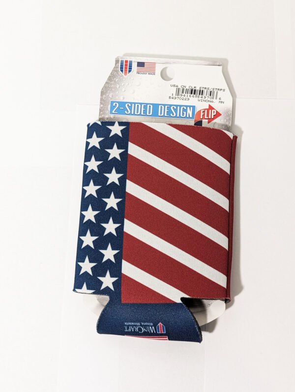 Back USA Stars and Stripes can cooler Made in USA