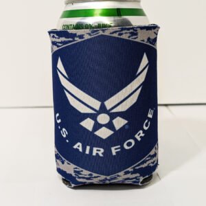 U.S. Air Force Can cooler front image with can inserted Made in USA