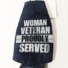 Front flat for storage Woman Veteran Proudly Served bottle koozie Made in USA