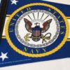 Close up image of U.S. Navy crest on Pennant Made in USA