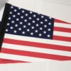 Close up of American Flag Pennant Made in USA