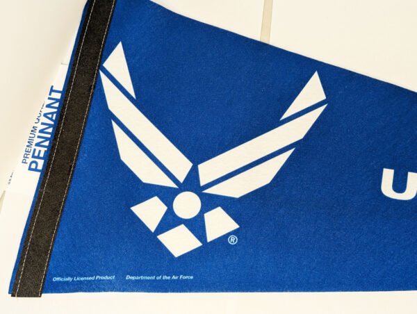Close up image of U.S. Air Force logo on Pennant Made in USA