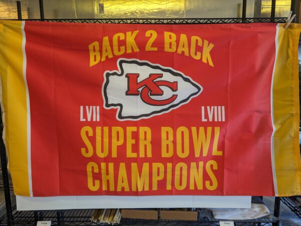 Super Bowl Champions Back 2 Back Kansas City Chiefs 3'x5' Flag mad in usa