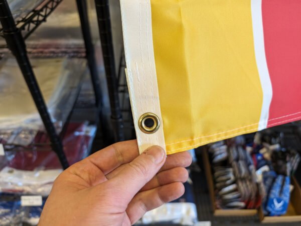 brass grommets with reinforced heading. Chiefs Super Bowl flag