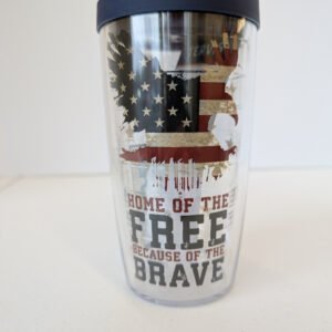 Home of the Free because of the Brave 16 oz Tervis Tumbler Made in USA