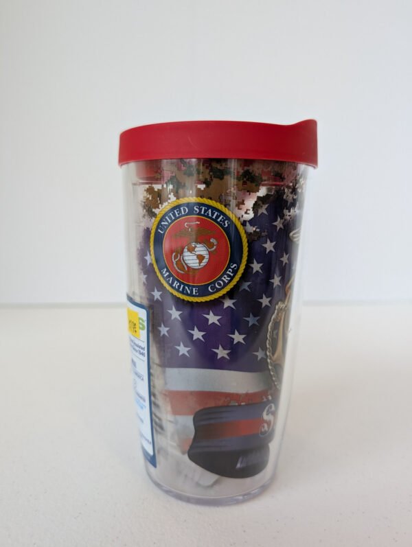 Left side U.S. Marine Corps 16 oz Tervis Tumbler Made in USA