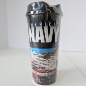 Navy 16oz travel mug made in usa