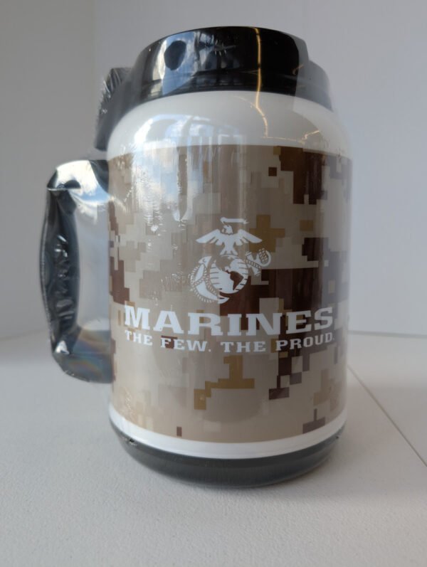 Marine corps logo on both sides of cup
