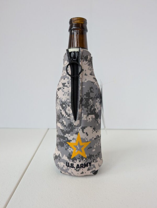 Zippered U.S. Army Camo Bottle koozie Made in USA