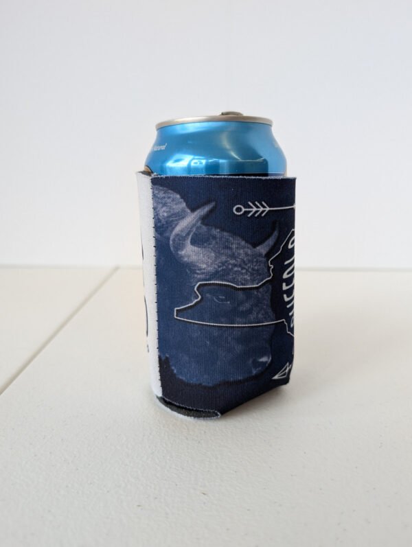 back of Buffalo NY can koozie Made in USA