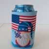 Patriotic Gnome 2 sided can koozie made in USA