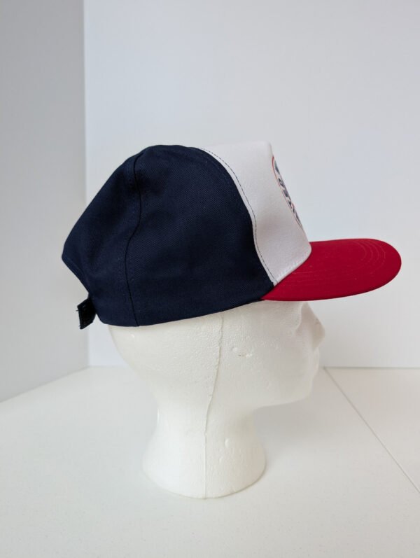 side view of the United we stand patriotic hat made in USA