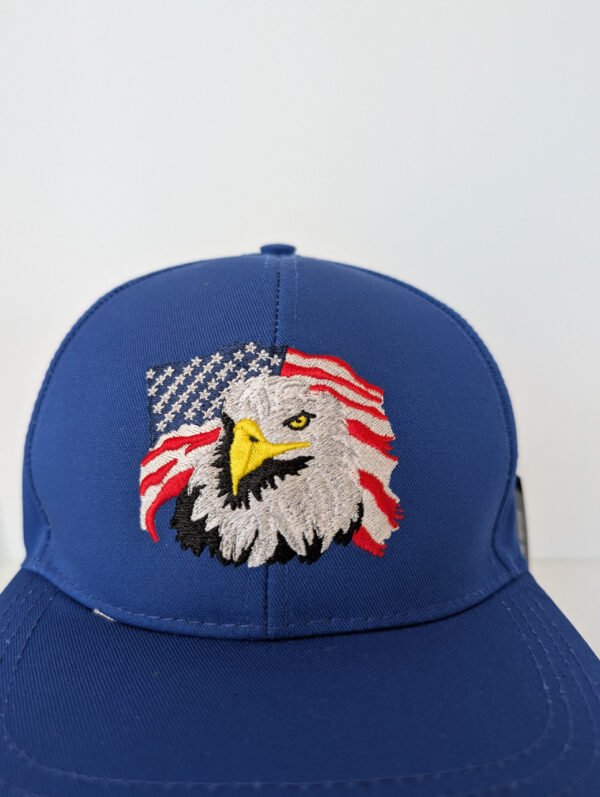 American flag with Bald Eagle hat made in USA