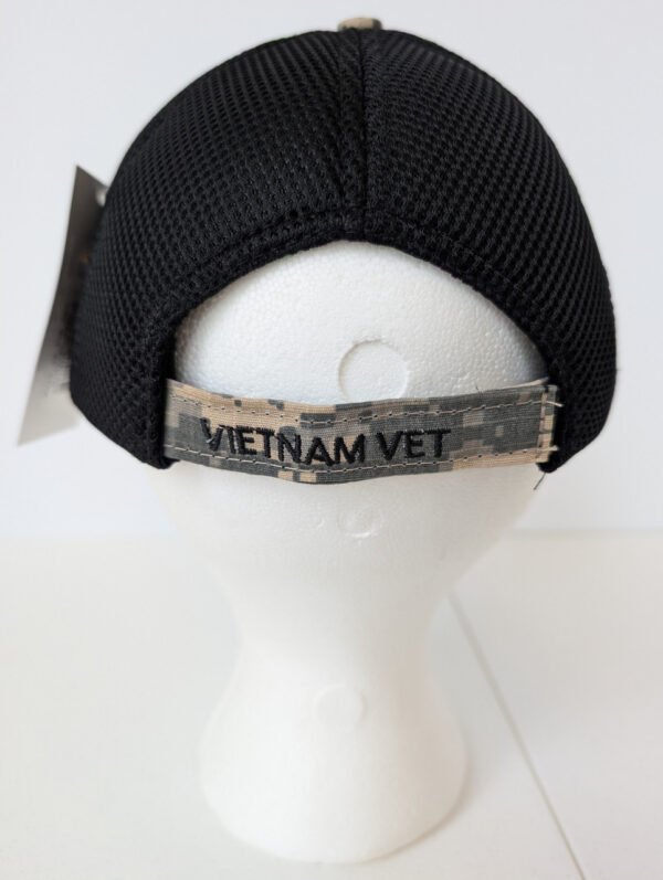 hat with Velcro strap with black lettering Vietnam Vet Made in USA