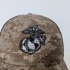 USMC logo on front with digital camo pattern hat mad in USA