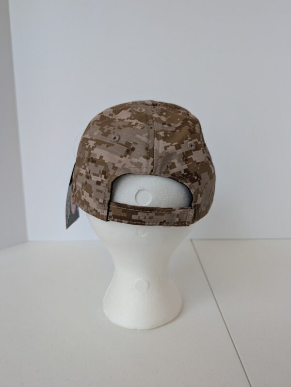 back of Marine Corps digital camo hat with velcro strap made in usa