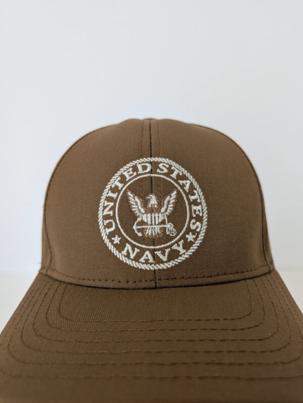 Navy Logo hat coyote brown Made in the USA